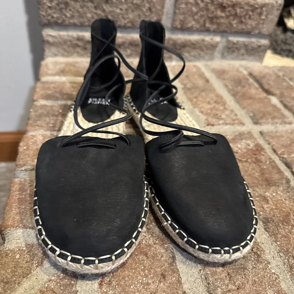 Eileen Fisher Women's  black Strappy  Espadrille Flats Size 5‎ #101